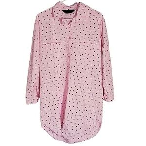 🟢1056 * Bentley Button Down Shirt Pink Black Size M Vintage 80s